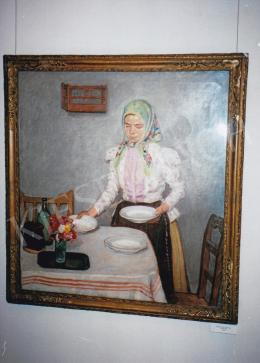Fényes, Adolf - Young Girl by the Table, 1908, oil on canvas, 96x85 cm, Signed lower right: Fényes A. 1908, Photo: Tamás Kieselbach